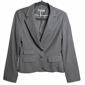 BCBGeneration Wool Blend‎ Blazer Subtle Herringbone Pinstripe Gray Women’s Sz 10